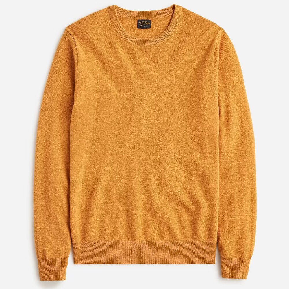 NWT J Crew 100% Cashmere Crewneck Sweater in Baked Earth Brown